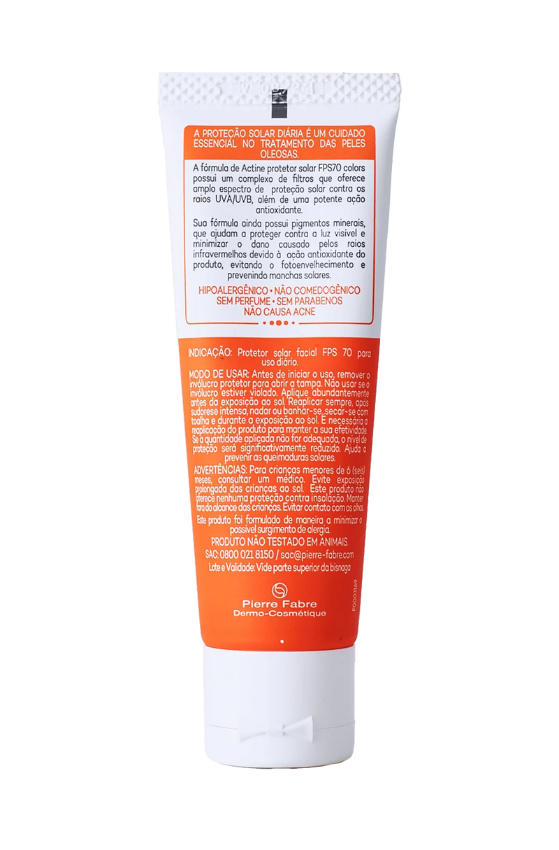 Actine Solar Protetor Solar FPS 70 Pele Clara 40g