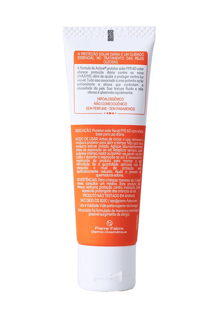 Actine Solar Protetor Solar com cor FPS 60 40g