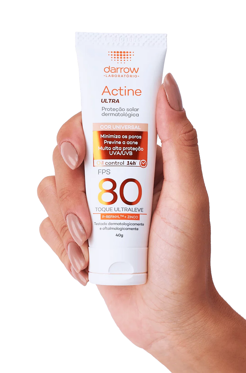 Actine Solar Protetor Solar Ultra com cor FPS 80 40g